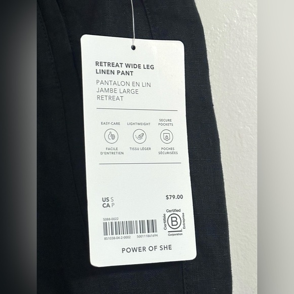 NWT Athleta Retreat High Rise Wide Leg Linen Pants Small - Picture 9 of 9